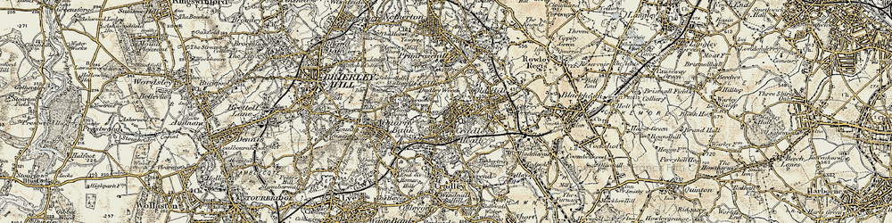 Old map of Dudley Wood in 1902