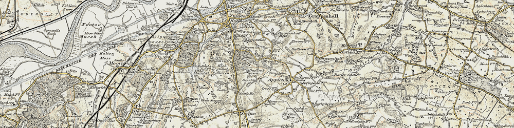 Old map of Dudlows Green in 1902-1903