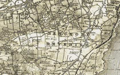 Old map of Duff's Hill in 1908-1909
