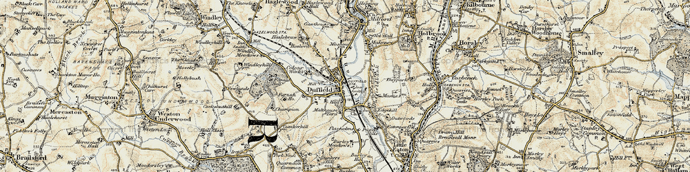 Old map of Duffield in 1902-1903