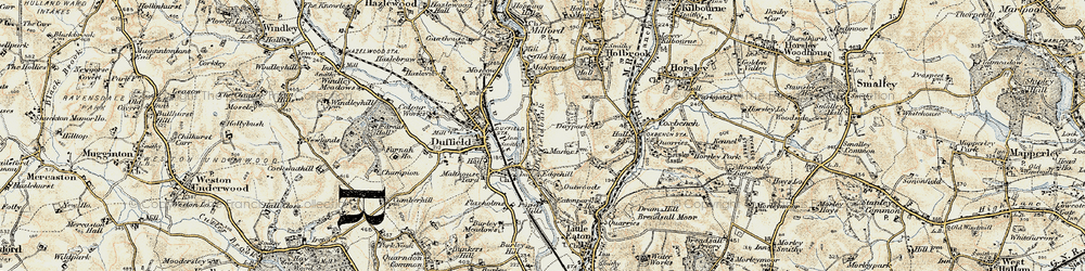 Old map of Duffieldbank in 1902-1903