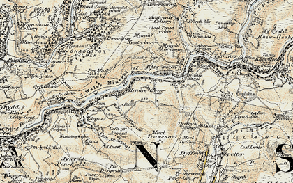 Old map of Duffryn in 1900-1901