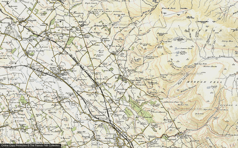 Old Map of Historic Map covering Brownber Hill in 1901-1904