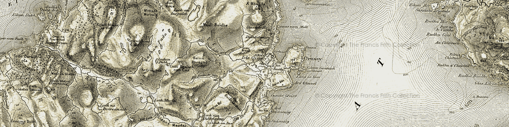 Old map of Beinn Bhràghd in 1908