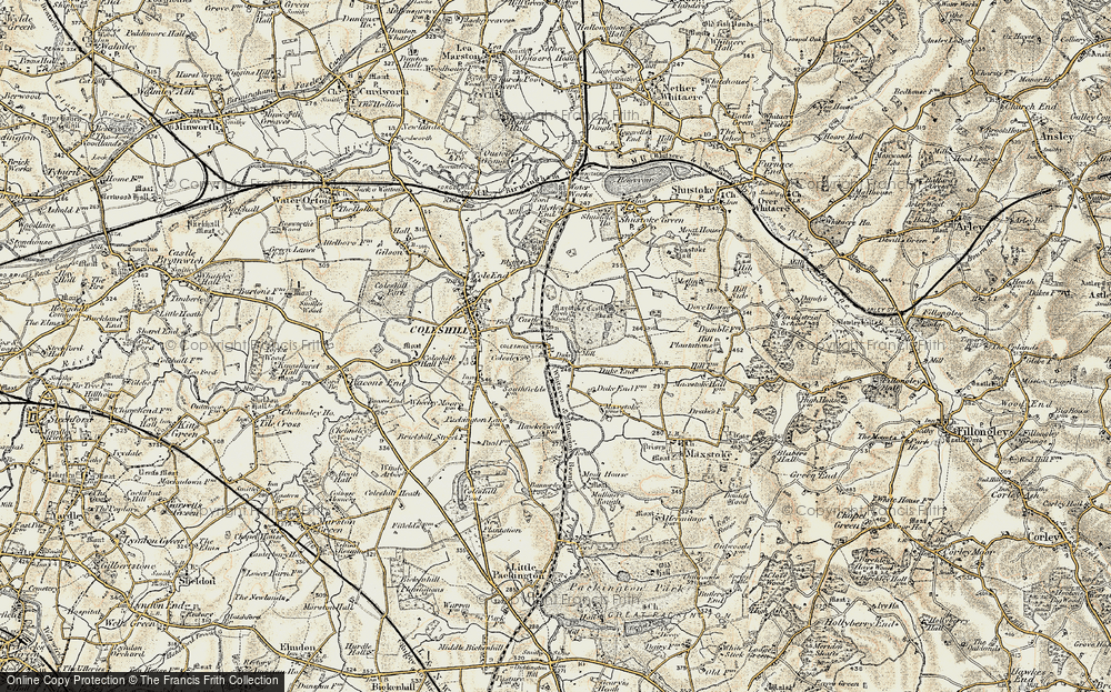 Old Map of Historic Map covering Blyth Br in 1901-1902