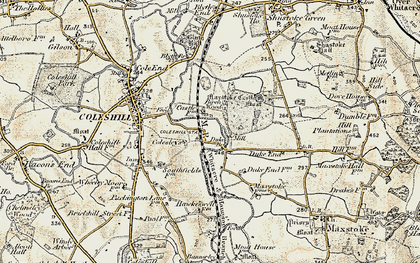 Old map of Duke End in 1901-1902