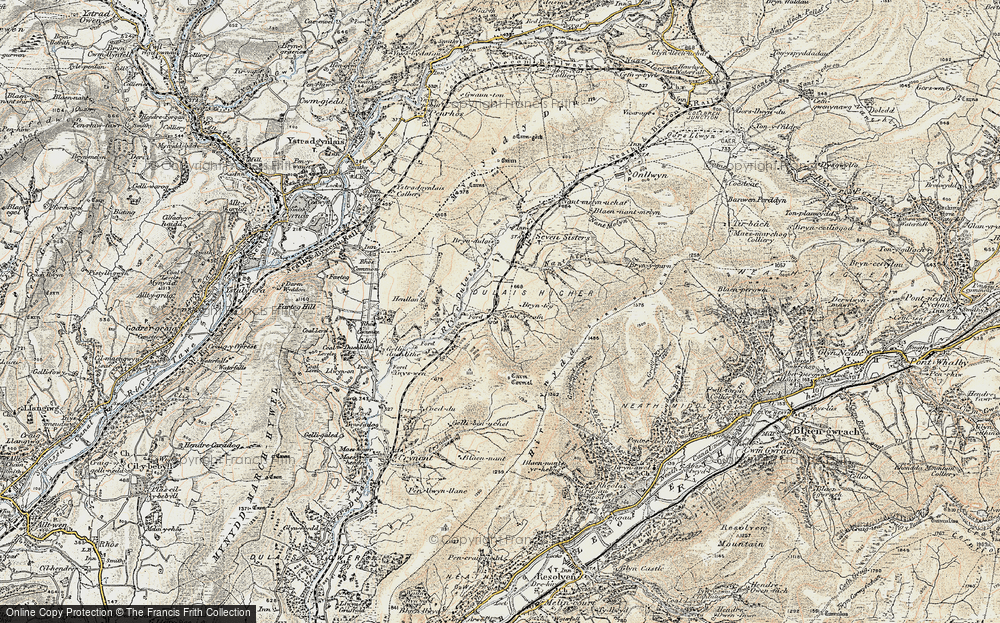 Old Map of Dulais Valley, 1900-1901 in 1900-1901