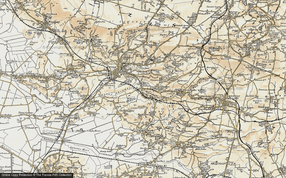 Old Map of Dulcote, 1899 in 1899
