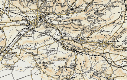 Old map of Dulcote in 1899