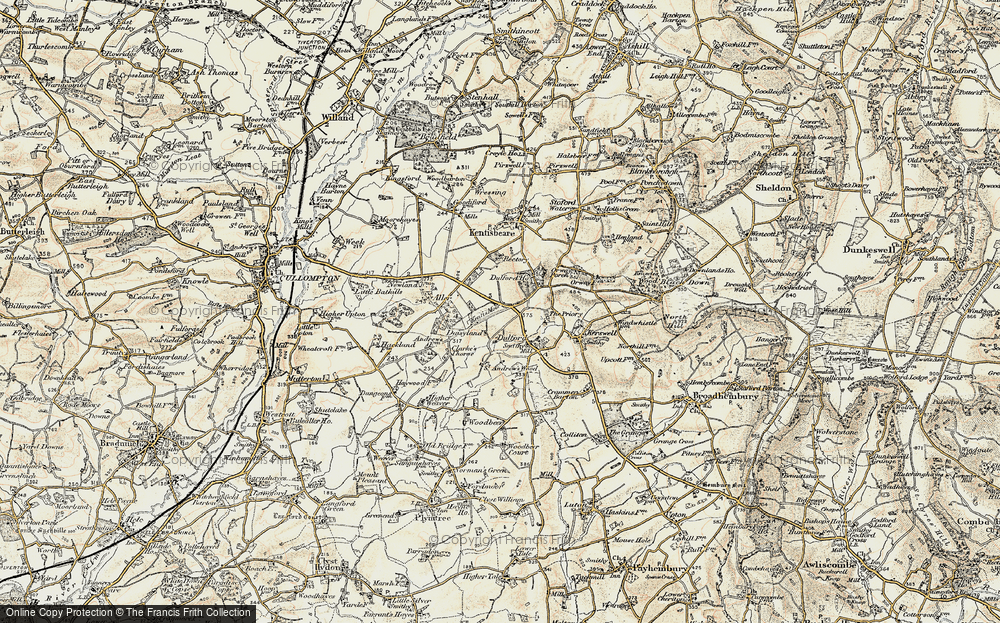 Old Map of Dulford, 1898-1900 in 1898-1900
