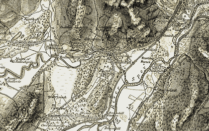 Old map of Dulnain Bridge in 1908-1911