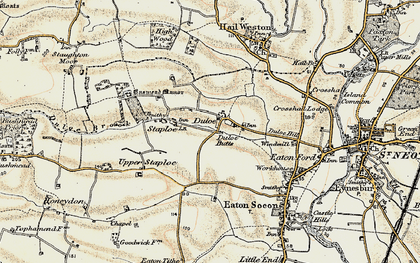 Old map of Duloe in 1898-1901