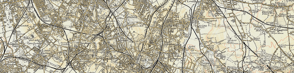 Old map of Dulwich in 1897-1902