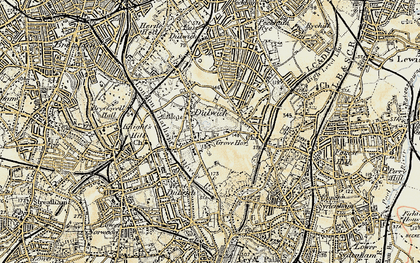 Old map of Dulwich Village in 1897-1902