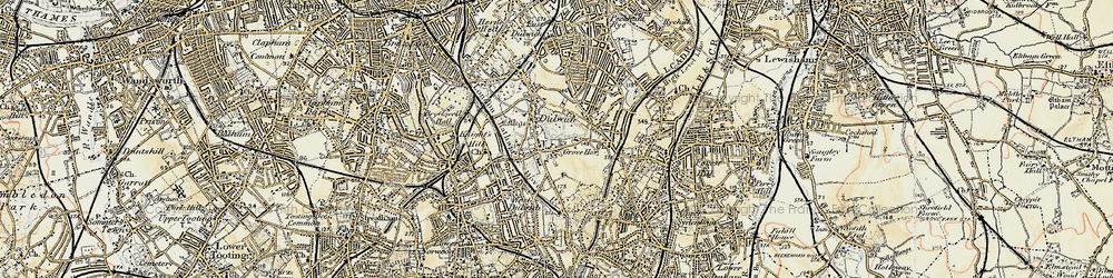 Old map of Dulwich Village in 1897-1902