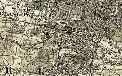 Old map of Dumbreck in 1904-1905