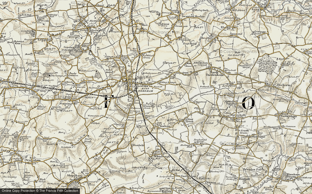 Old Map of Dumpling Green, 1901-1902 in 1901-1902
