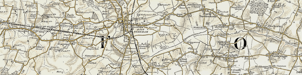 Old map of Dumpling Green in 1901-1902