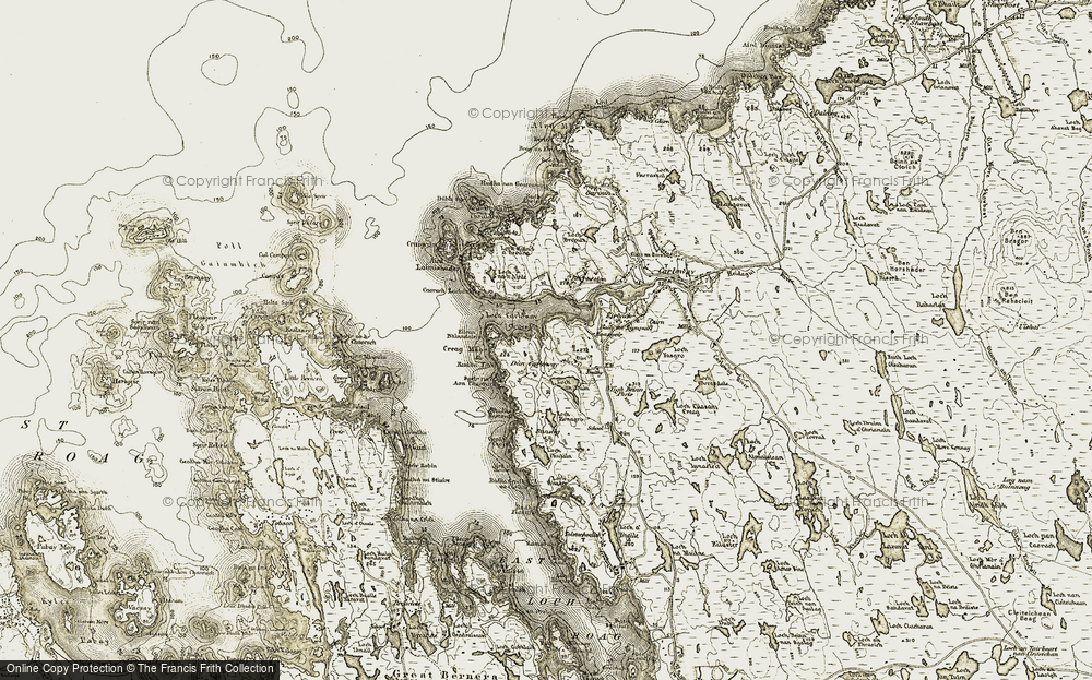Old Map of Dùn Chàrlabhaigh, 1911 in 1911