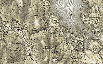 Old map of Beinn Ghille-choimnich in 1909-1911