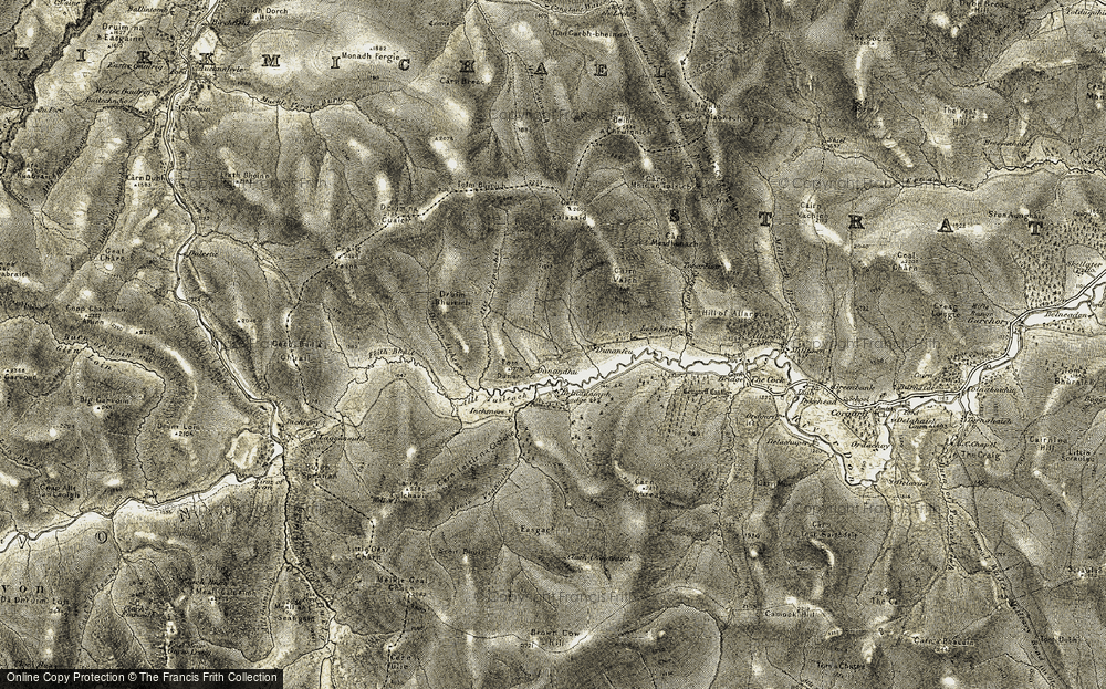 Old Map of Historic Map covering Badochurn in 1908