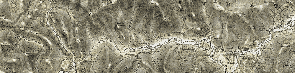 Old map of Burn of Loinherry in 1908