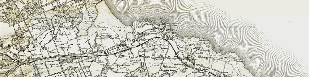Old map of Dunbar in 1901-1906