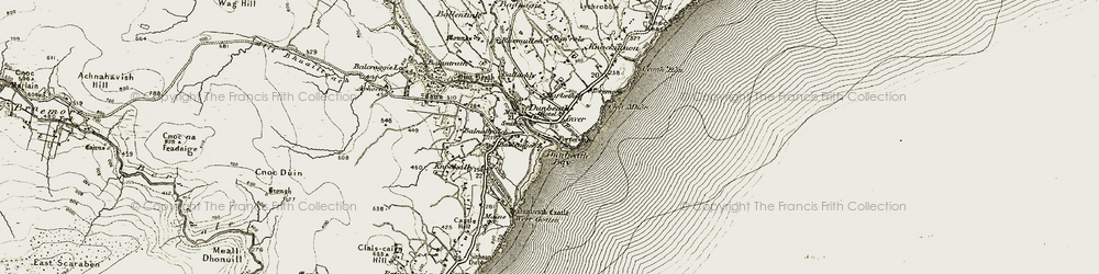 Old map of Dunbeath in 1911-1912