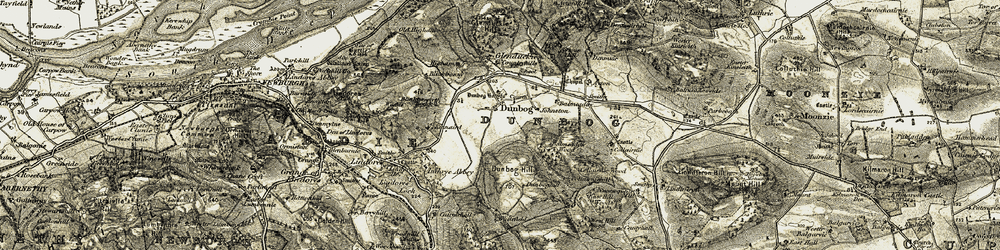 Old map of Dunbog in 1906-1908