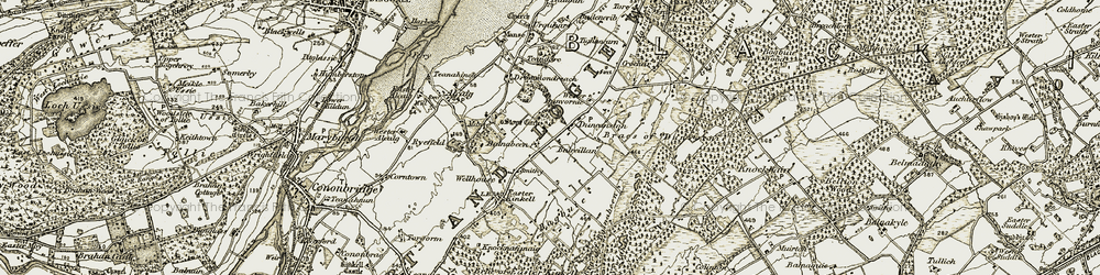 Old map of Brae of Balnabeen in 1911-1912