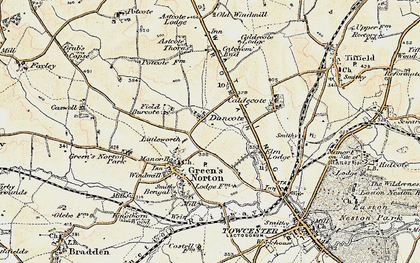 Old map of Duncote in 1898-1901