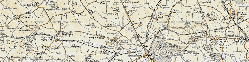 Old map of Duncote in 1898-1901