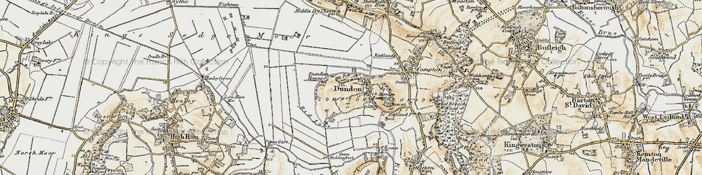 Old map of Dundon in 1898-1900