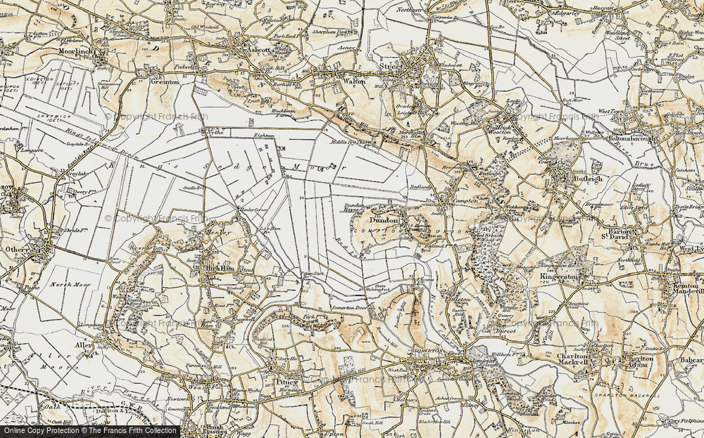 Old Map of Dundon Hayes, 1898-1900 in 1898-1900