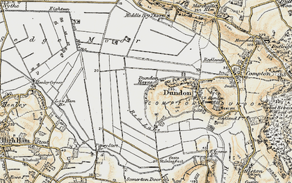 Old map of Dundon Hayes in 1898-1900