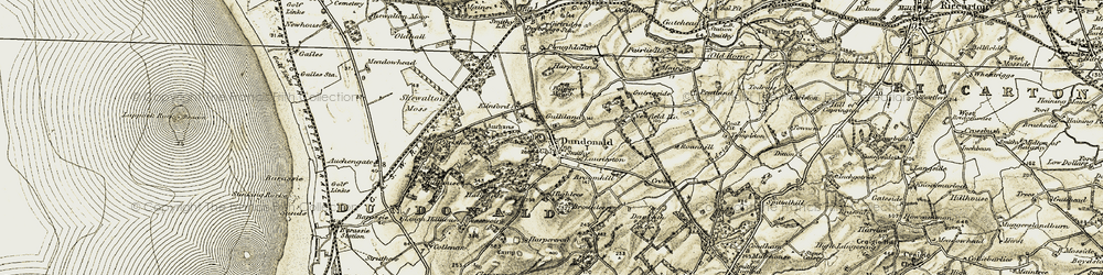 Old map of Langholm in 1905-1906