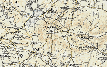 Old map of Dundry in 1899