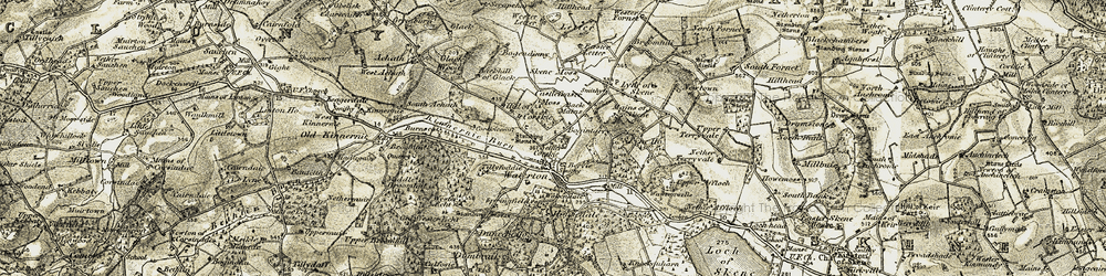 Old map of Bervie in 1909