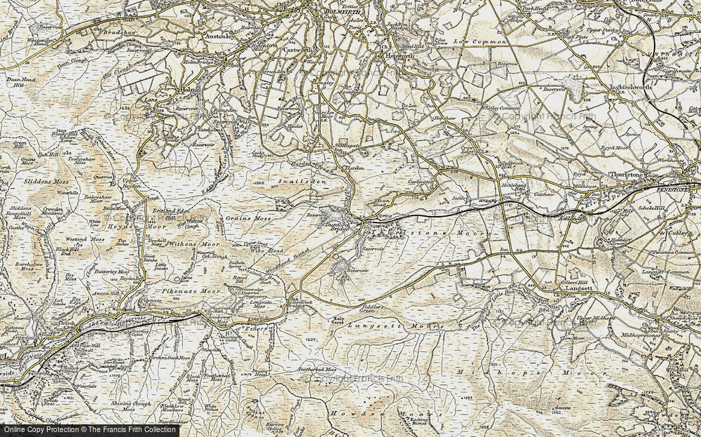 Old Map of Historic Map covering Wike Head in 1903