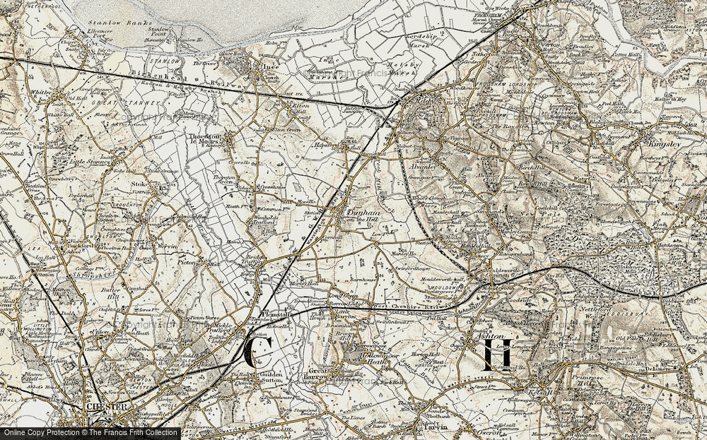 Old Map of Dunham-on-the-Hill, 1902-1903 in 1902-1903