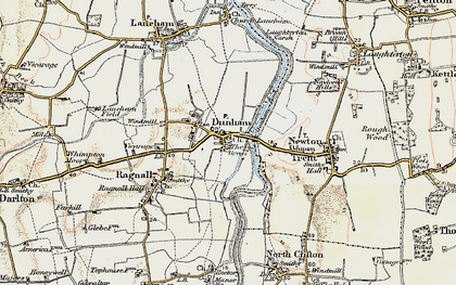 Old map of Dunham on Trent in 1902-1903