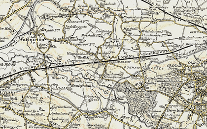 Old map of Dunham Woodhouses in 1903