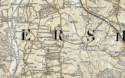 Old map of Dunhampton in 1901-1902