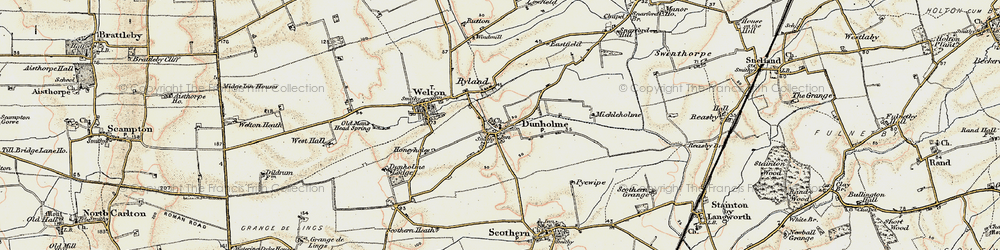 Old map of Dunholme in 1902-1903