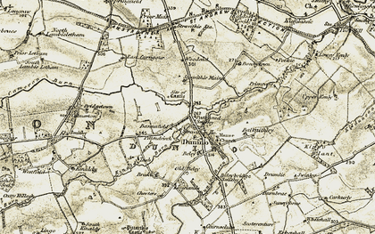 Old map of Woodend in 1906-1908