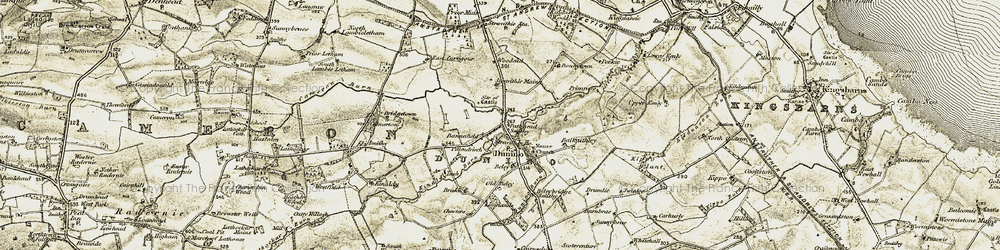 Old map of Bannafield in 1906-1908