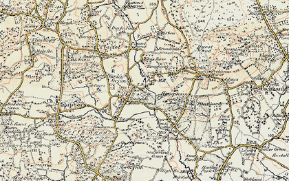 Old map of Dunk's Green in 1897-1898