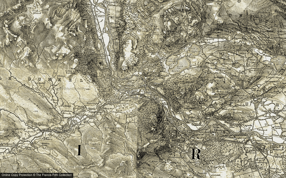 Old Map of Dunkeld, 1907-1908 in 1907-1908