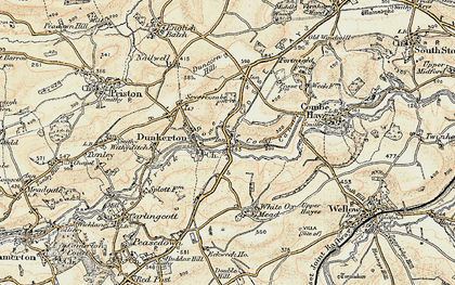 Old map of Dunkerton in 1898-1899