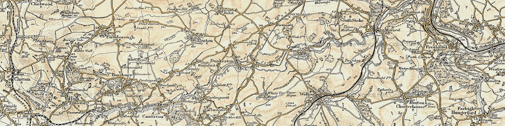 Old map of Dunkerton in 1898-1899